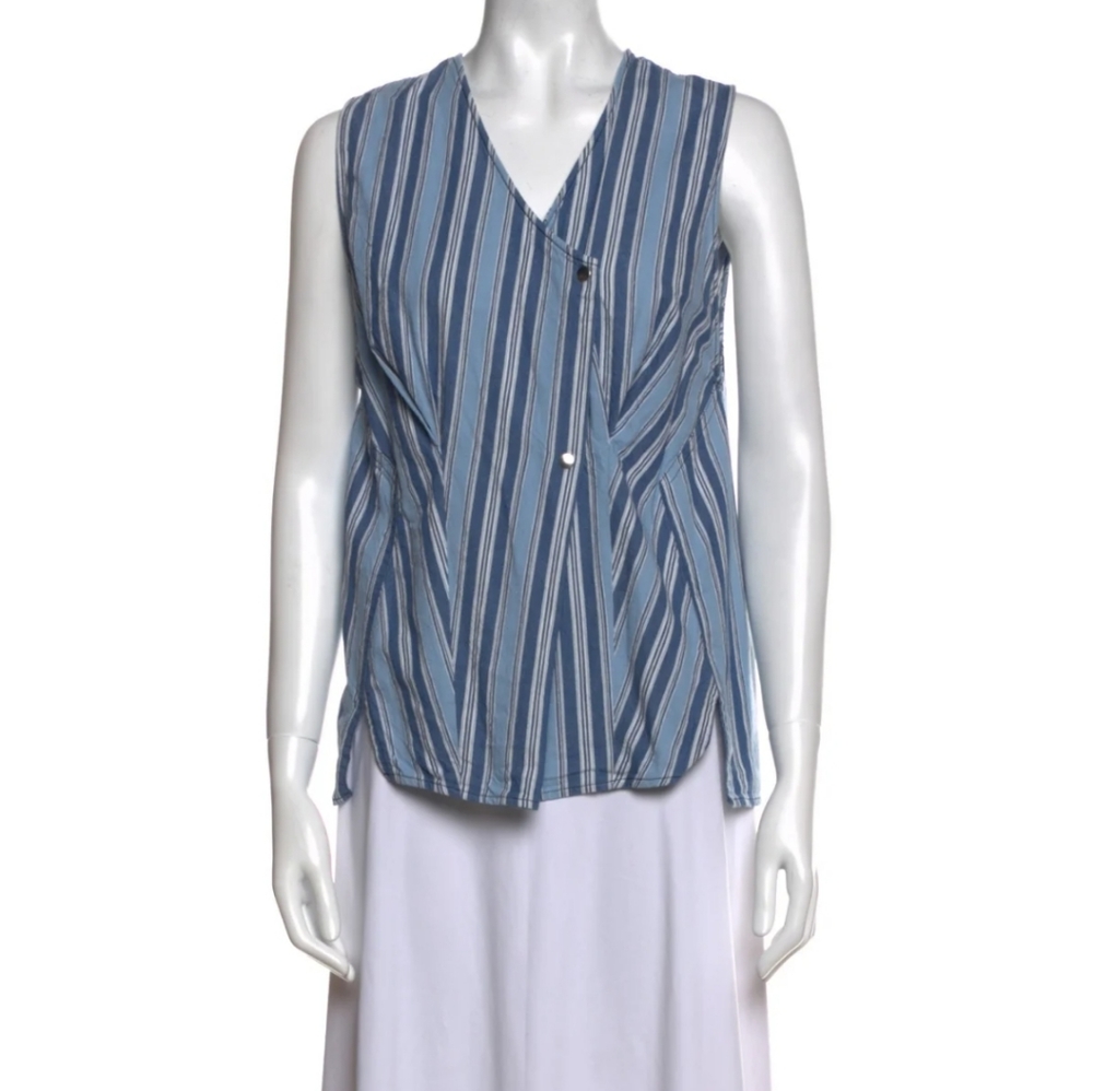 Isabel Marant Striped Sleeveless Snap Top size 38 US 6. T1 - Picture 1 of 14